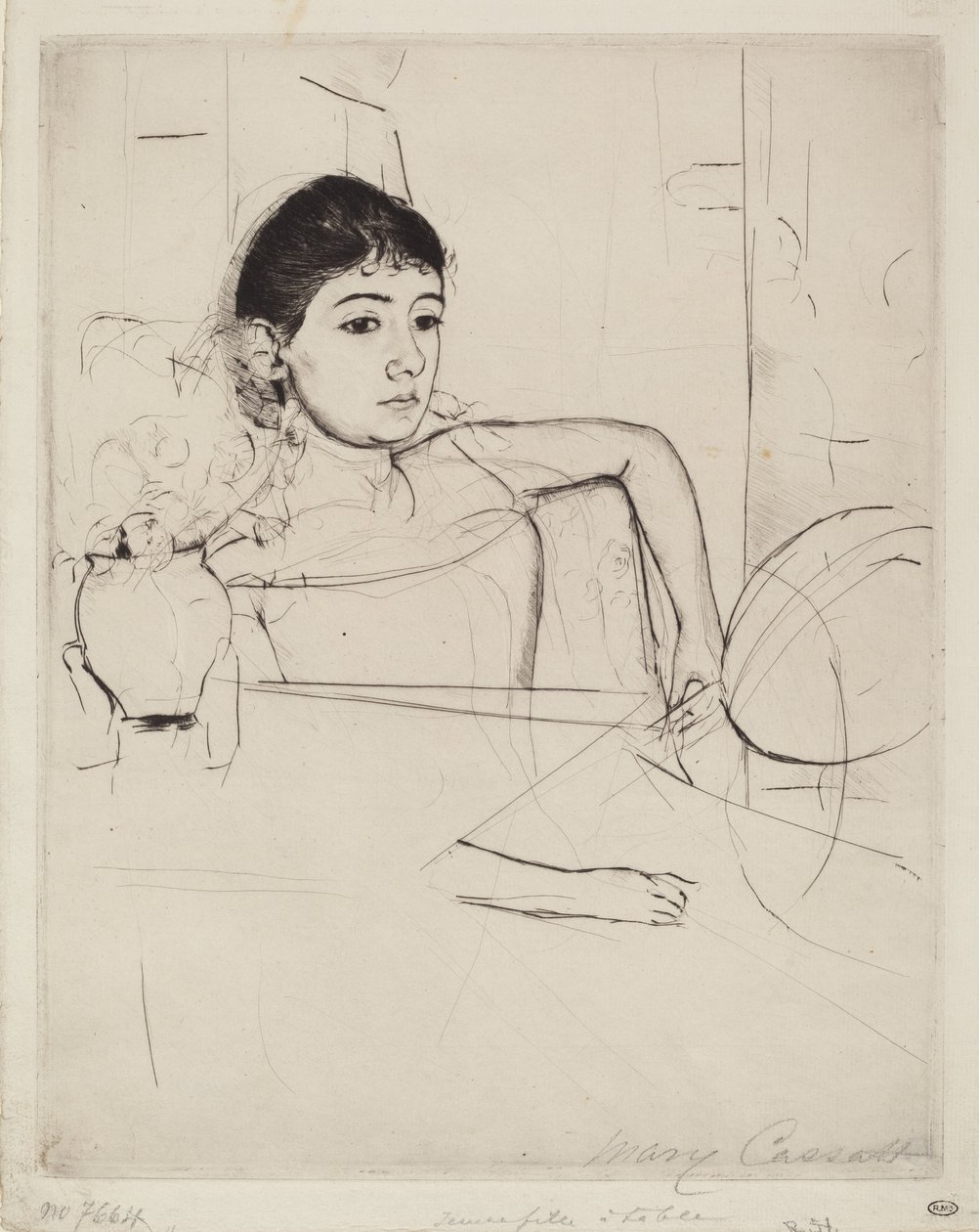 Mimi barnaként, c. 1889. alkotó: Mary Cassatt