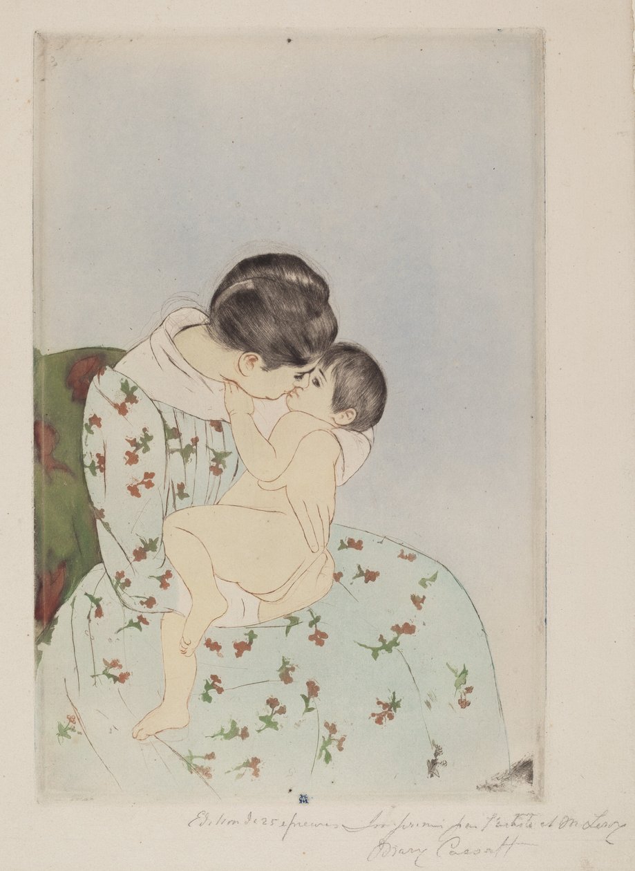 Anya csókja, 1890-1891. alkotó: Mary Cassatt