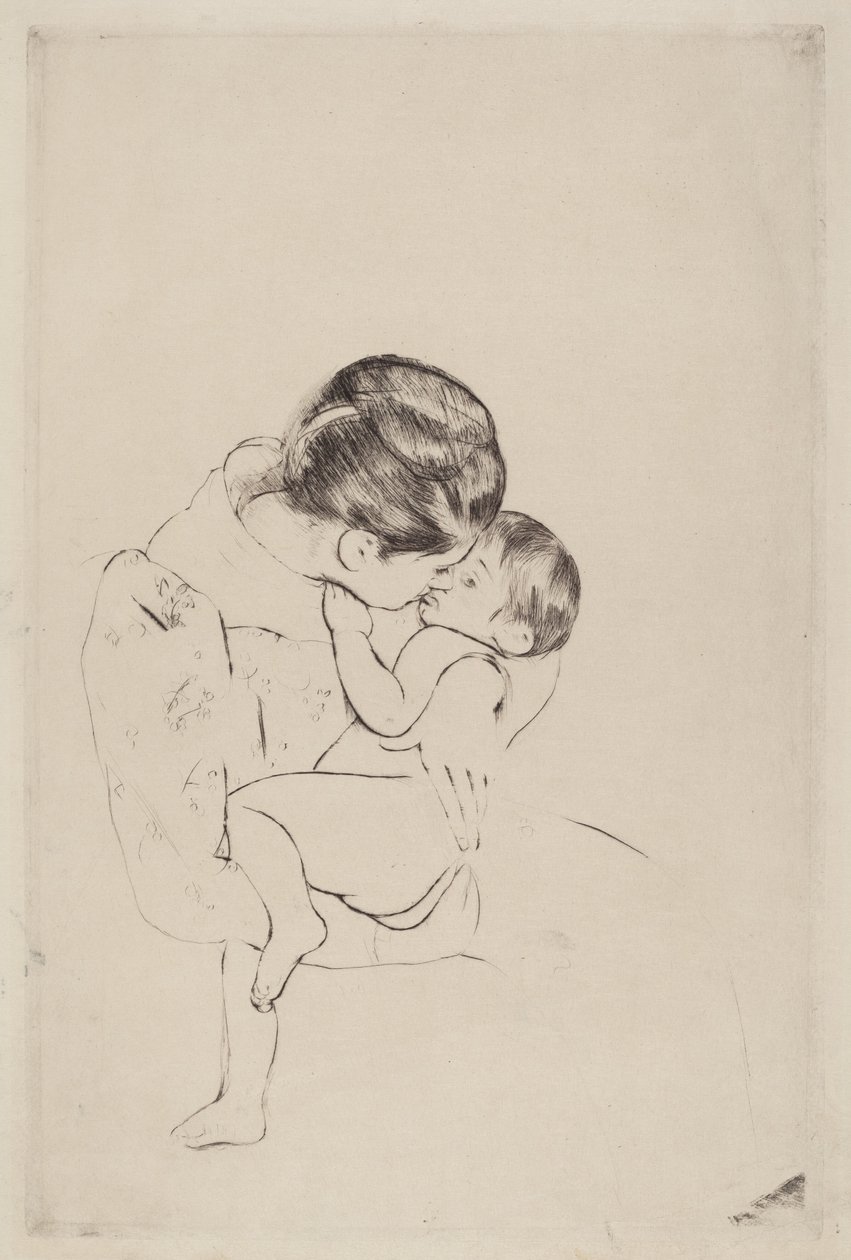 Anya csókja, 1890-1891. alkotó: Mary Cassatt