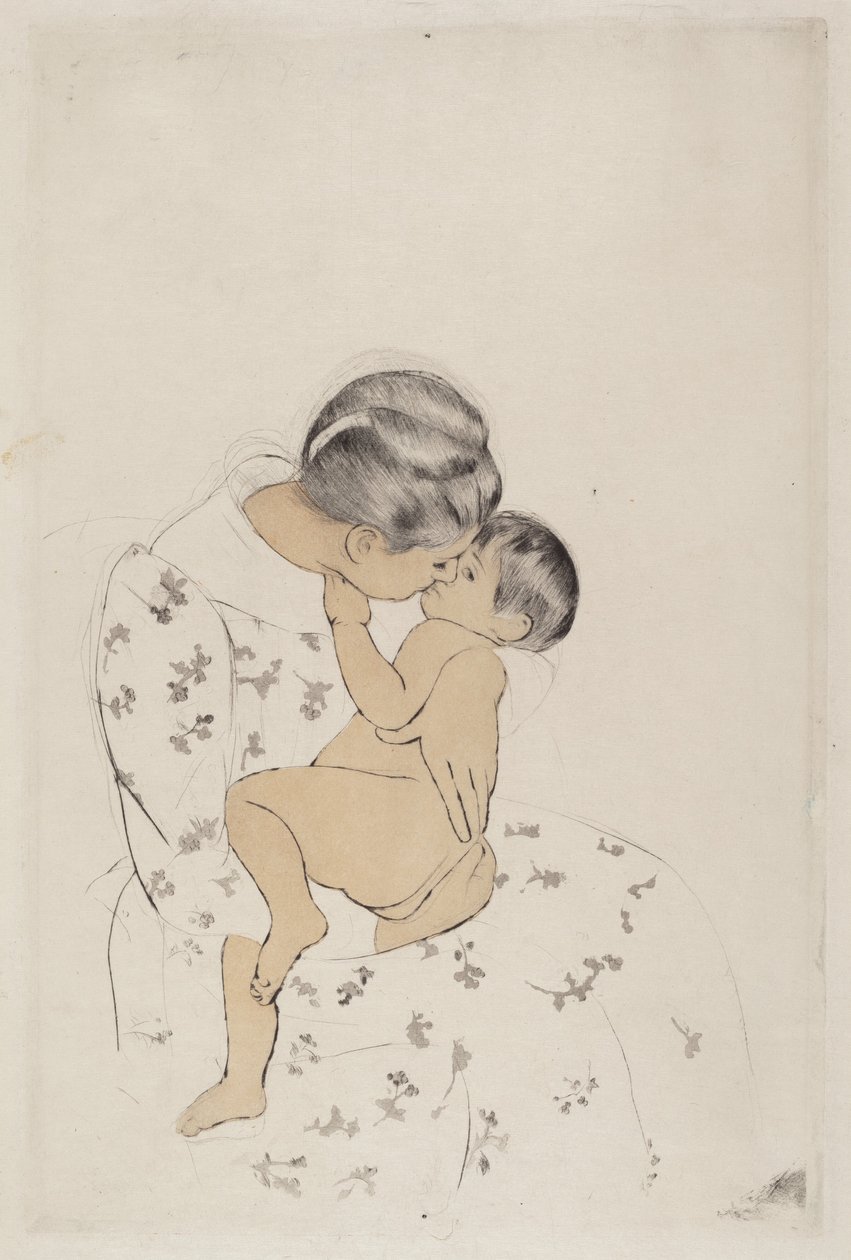 Anya csókja, 1890-1891. alkotó: Mary Cassatt