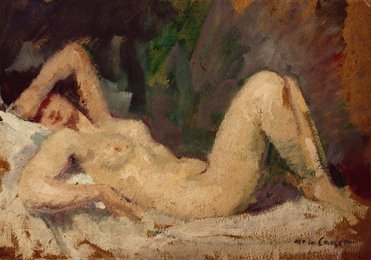 Fekvő akt alkotó: Mary Cassatt