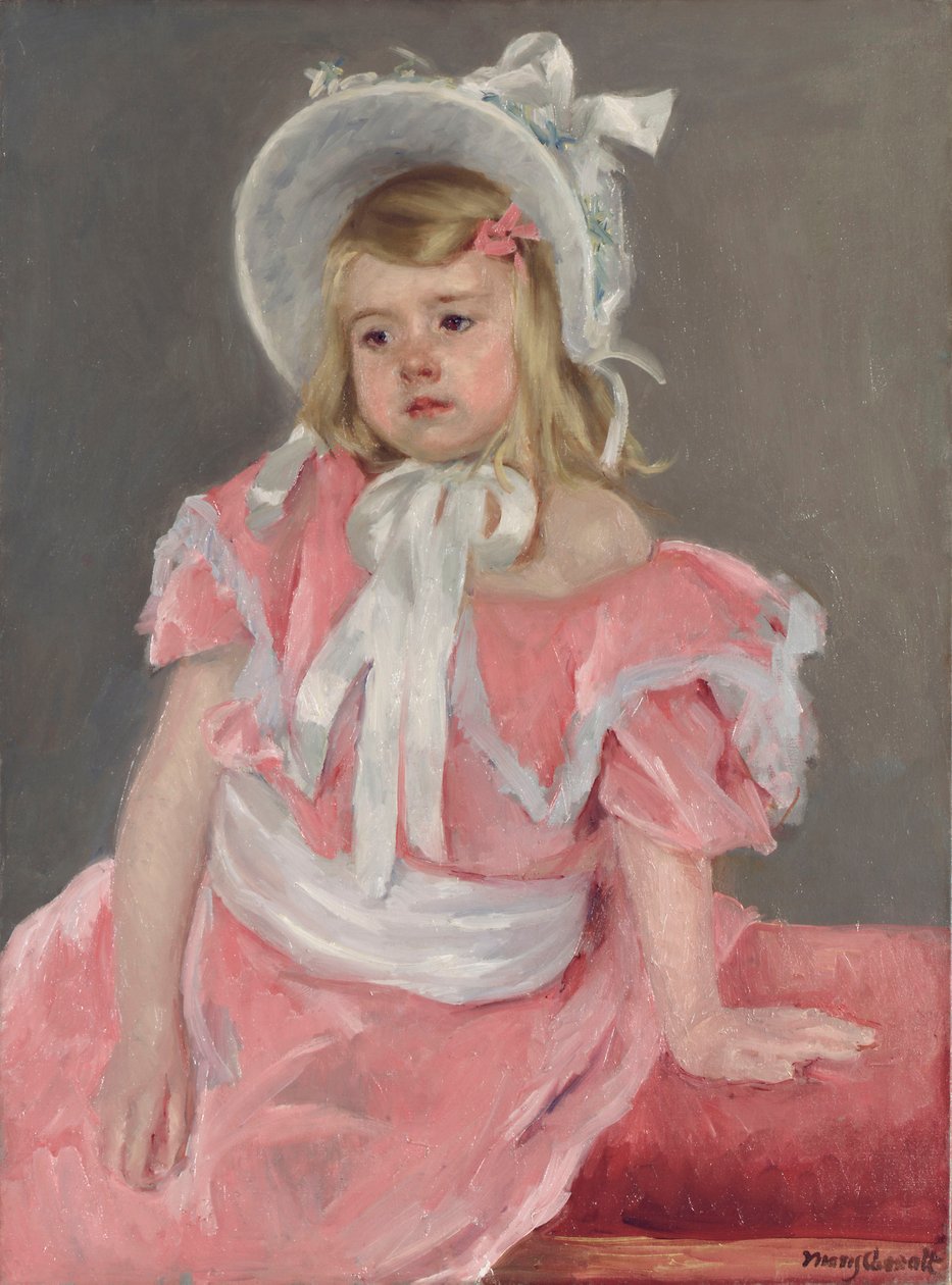 Sara ül, a bal kezére támaszkodik alkotó: Mary Cassatt
