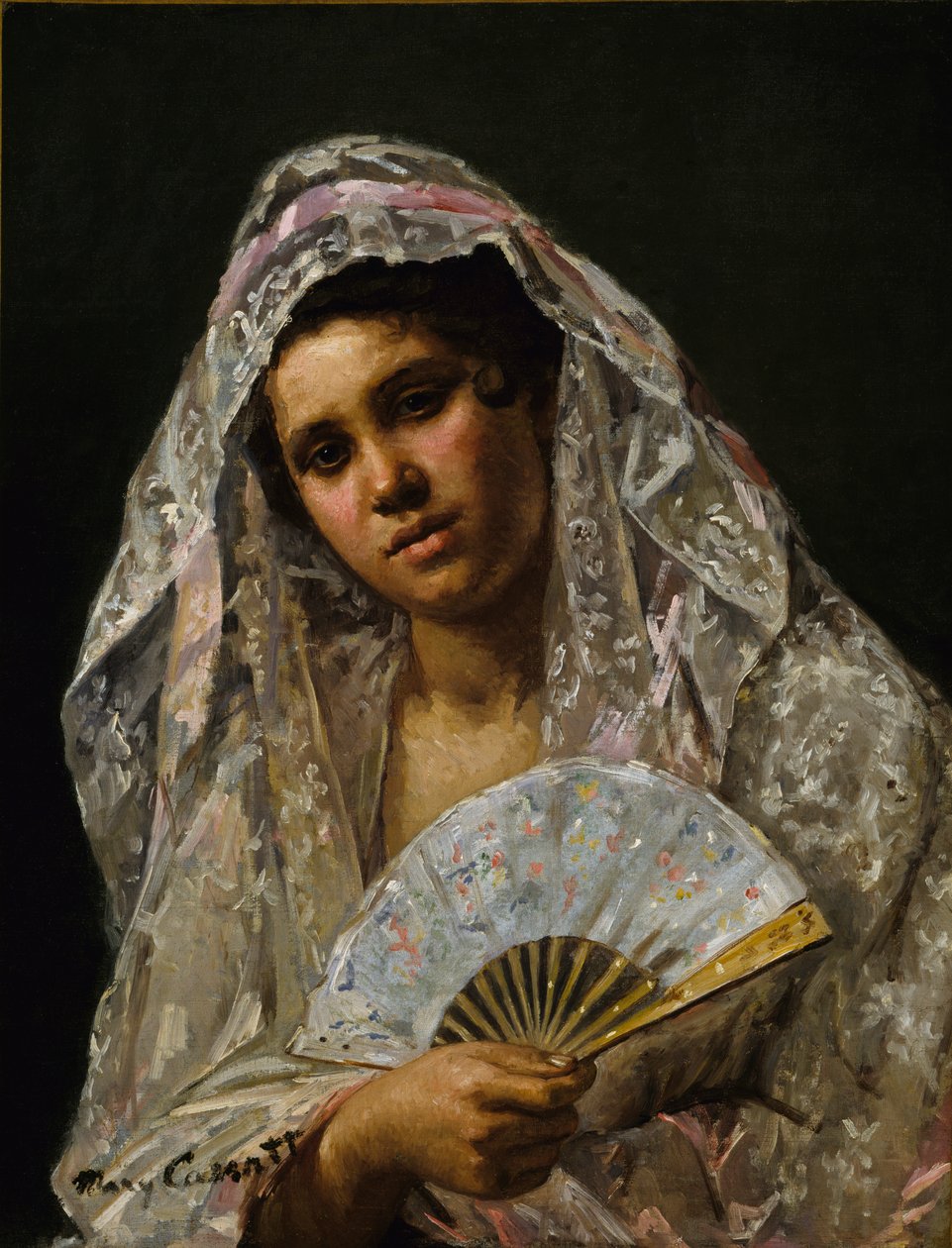 Csipkemantillát viselő spanyol táncos, 1873. alkotó: Mary Cassatt