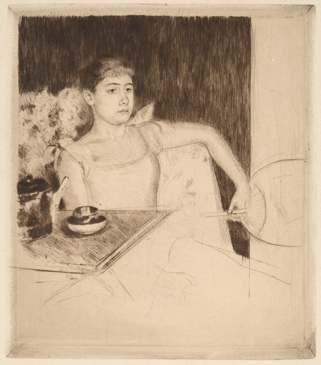 Tea, c. 1890. alkotó: Mary Cassatt