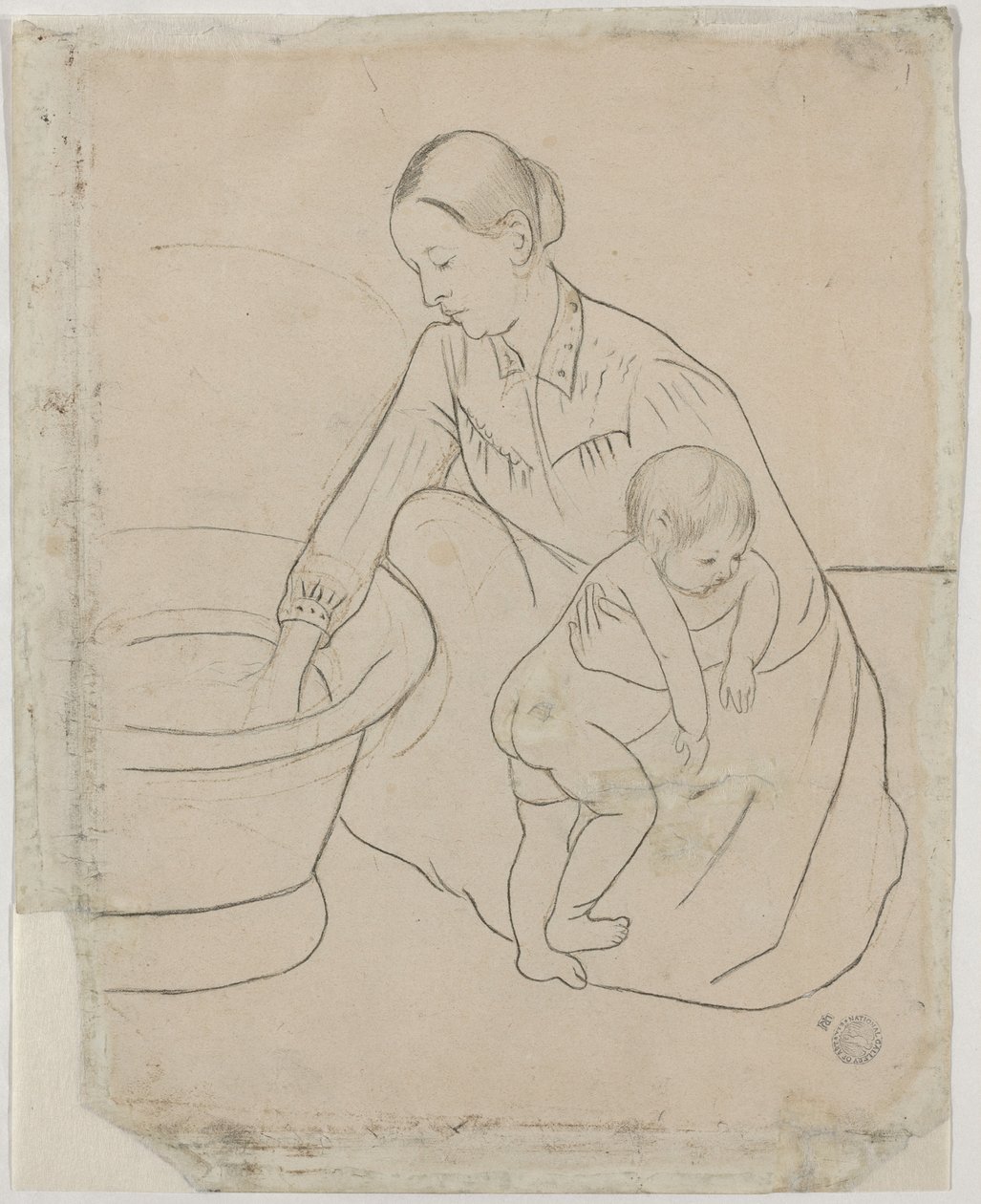 A fürdő [verso] alkotó: Mary Cassatt