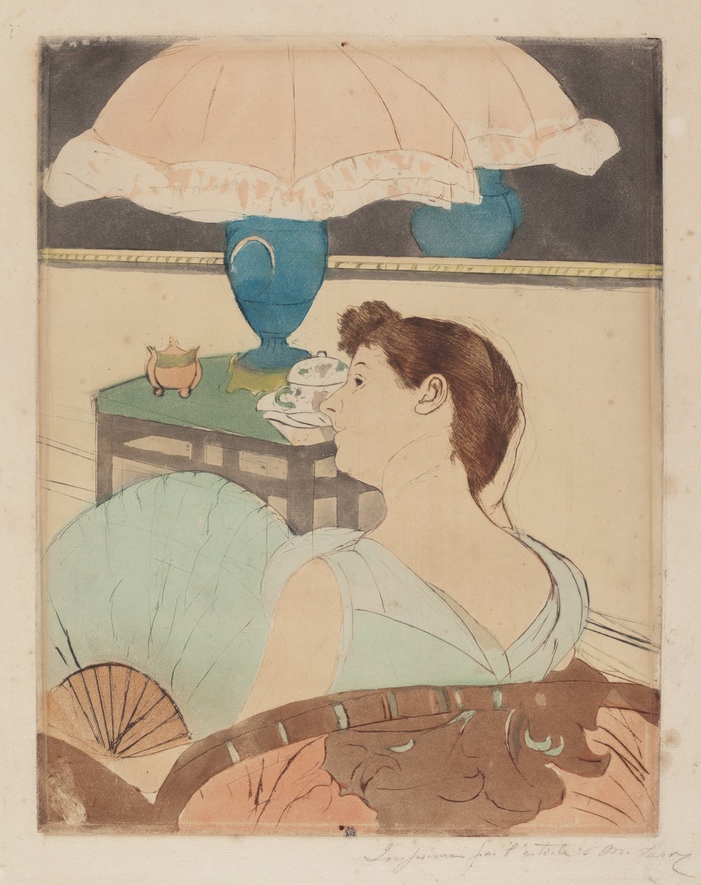 A lámpa, 1890-1891. alkotó: Mary Cassatt