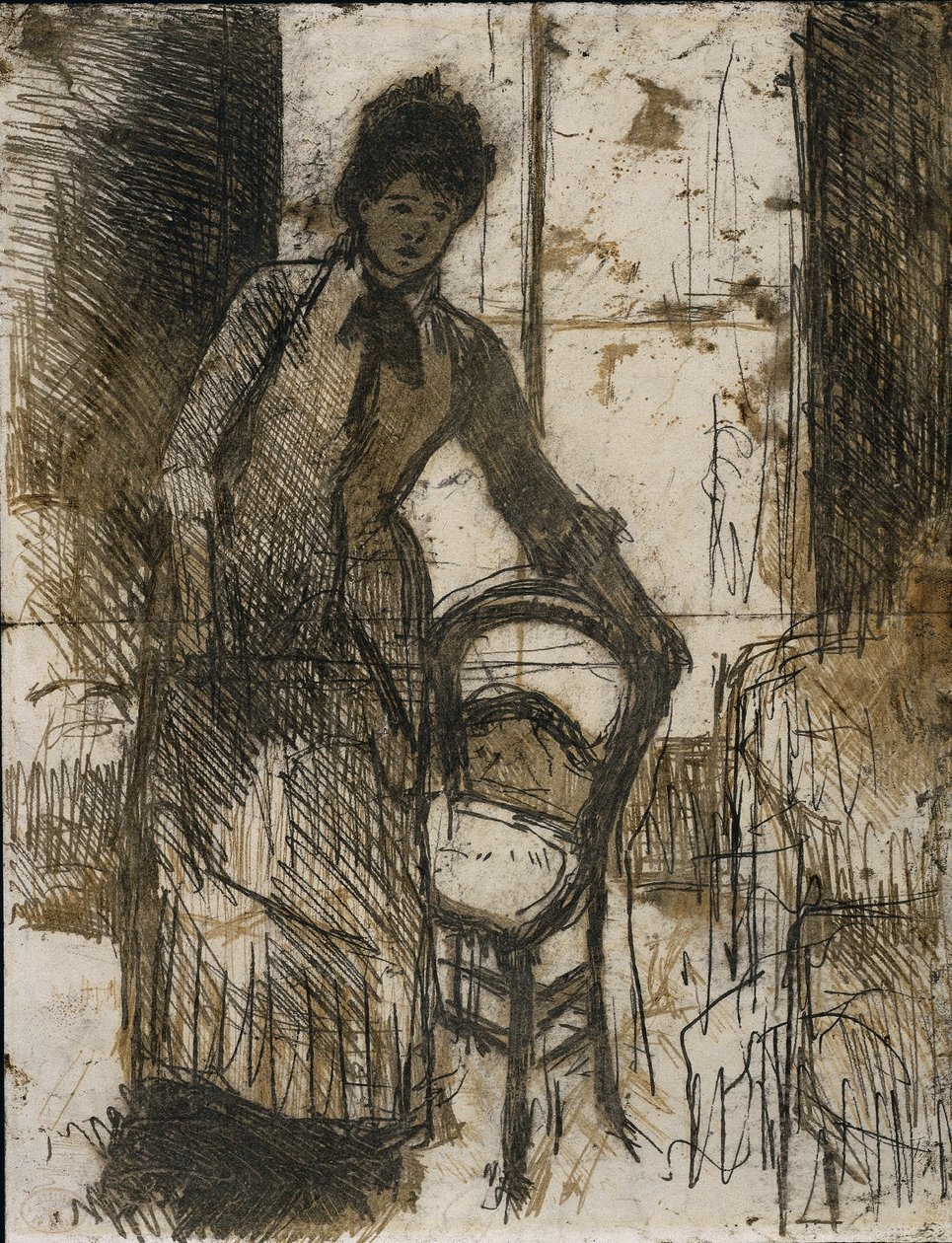 The Visitor verso, c. 1881. alkotó: Mary Cassatt