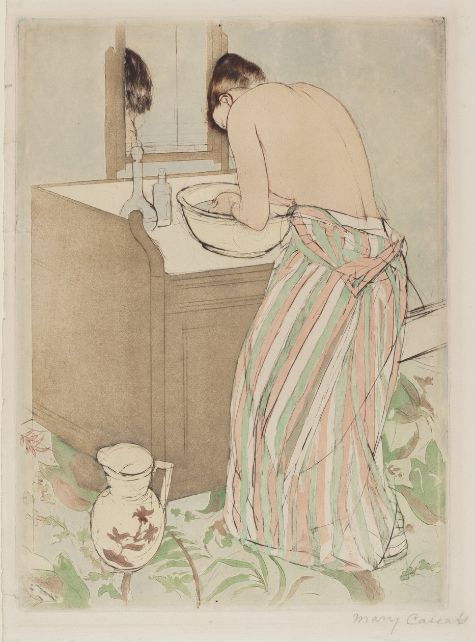 Nő fürdése alkotó: Mary Cassatt