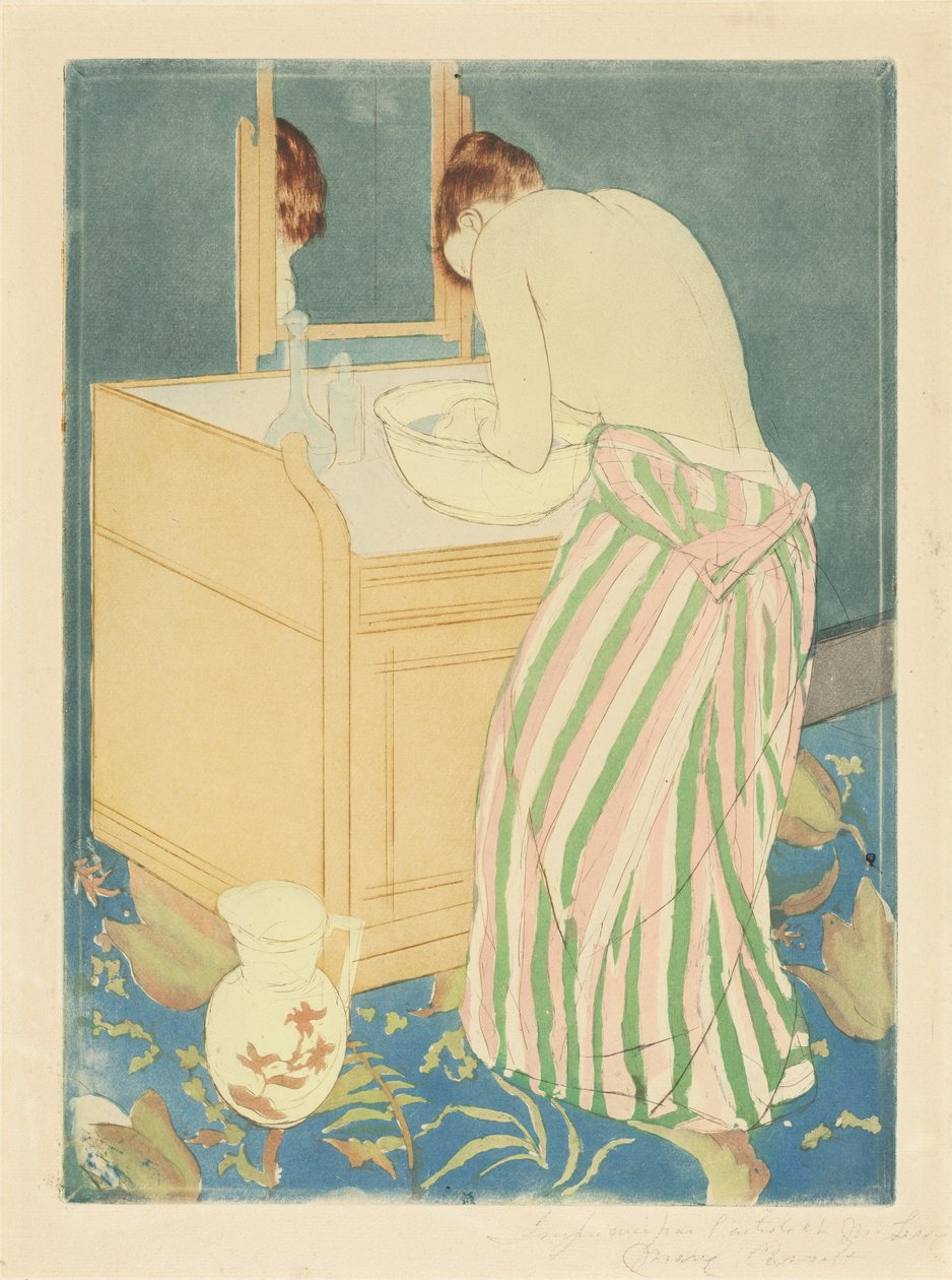 Nő fürdése alkotó: Mary Cassatt