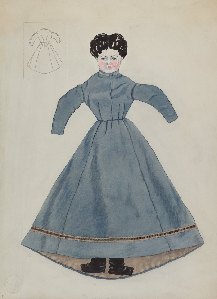 Baba és ruha, c. 1937. alkotó: Mary E Humes