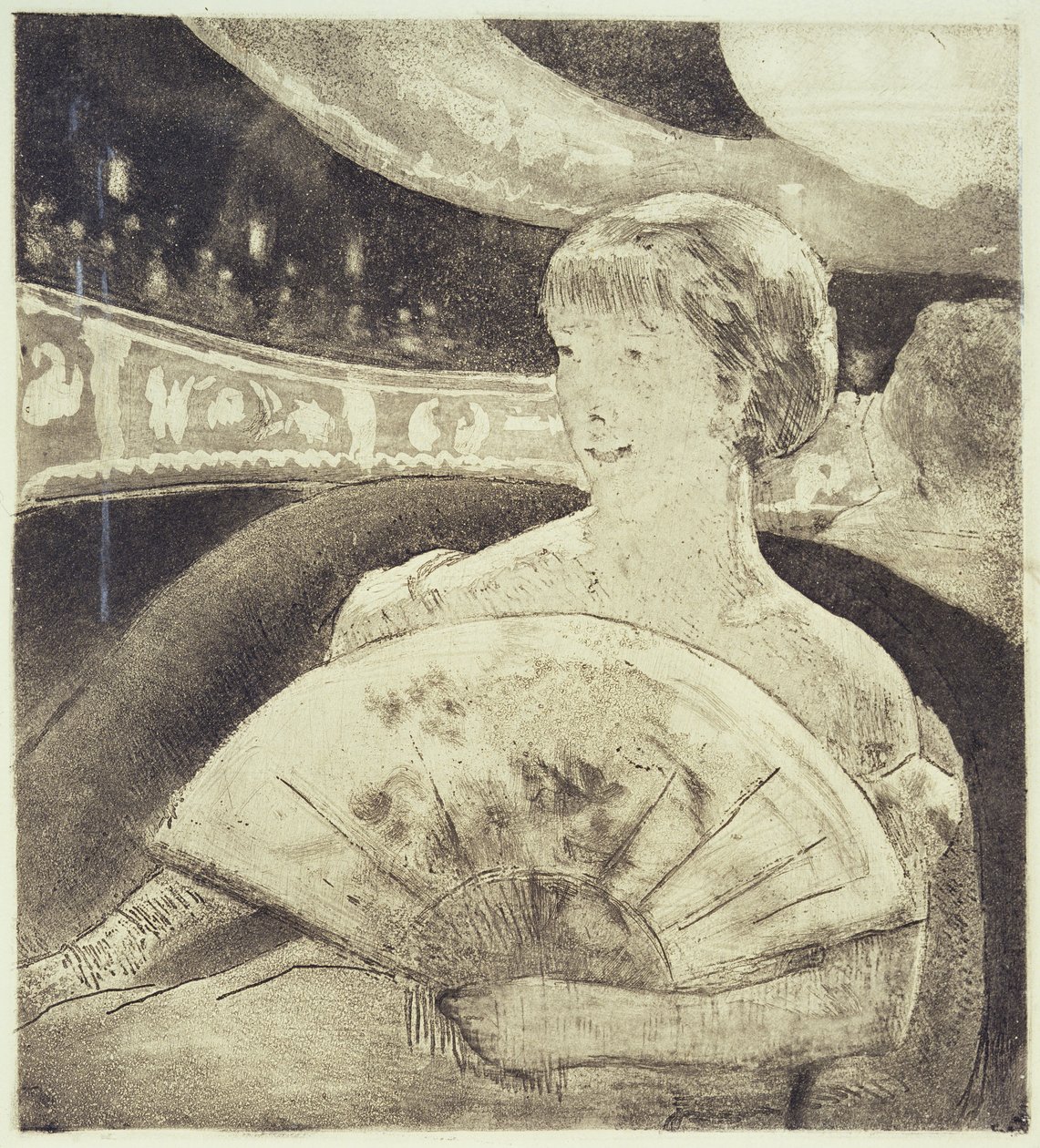 Az Operában (akvatinta metszet) alkotó: Mary Stevenson Cassatt