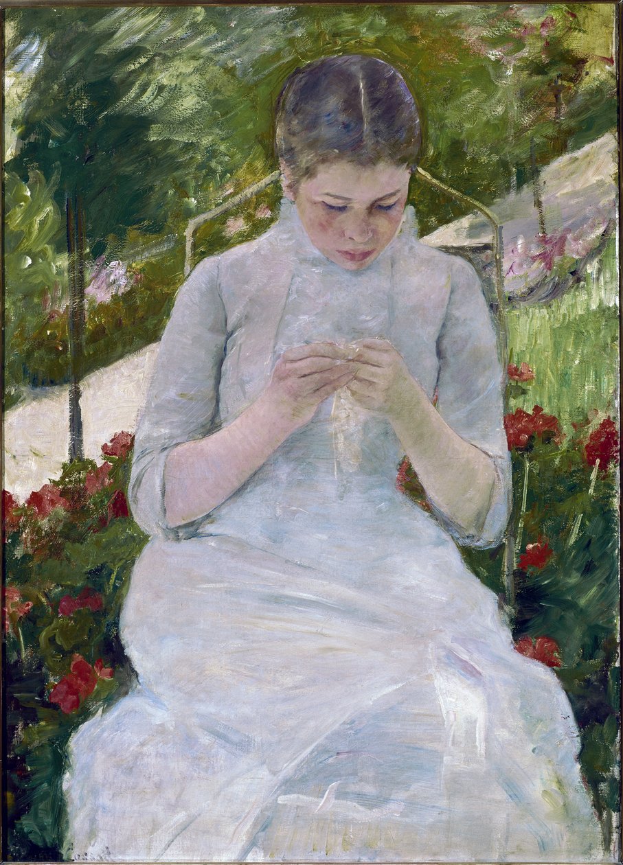Varró nő (olaj, vászon alkotó: Mary Stevenson Cassatt