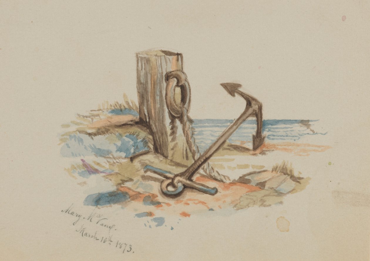 Cím nélkül (kikötés és horgony) alkotó: Mary Vaux Walcott