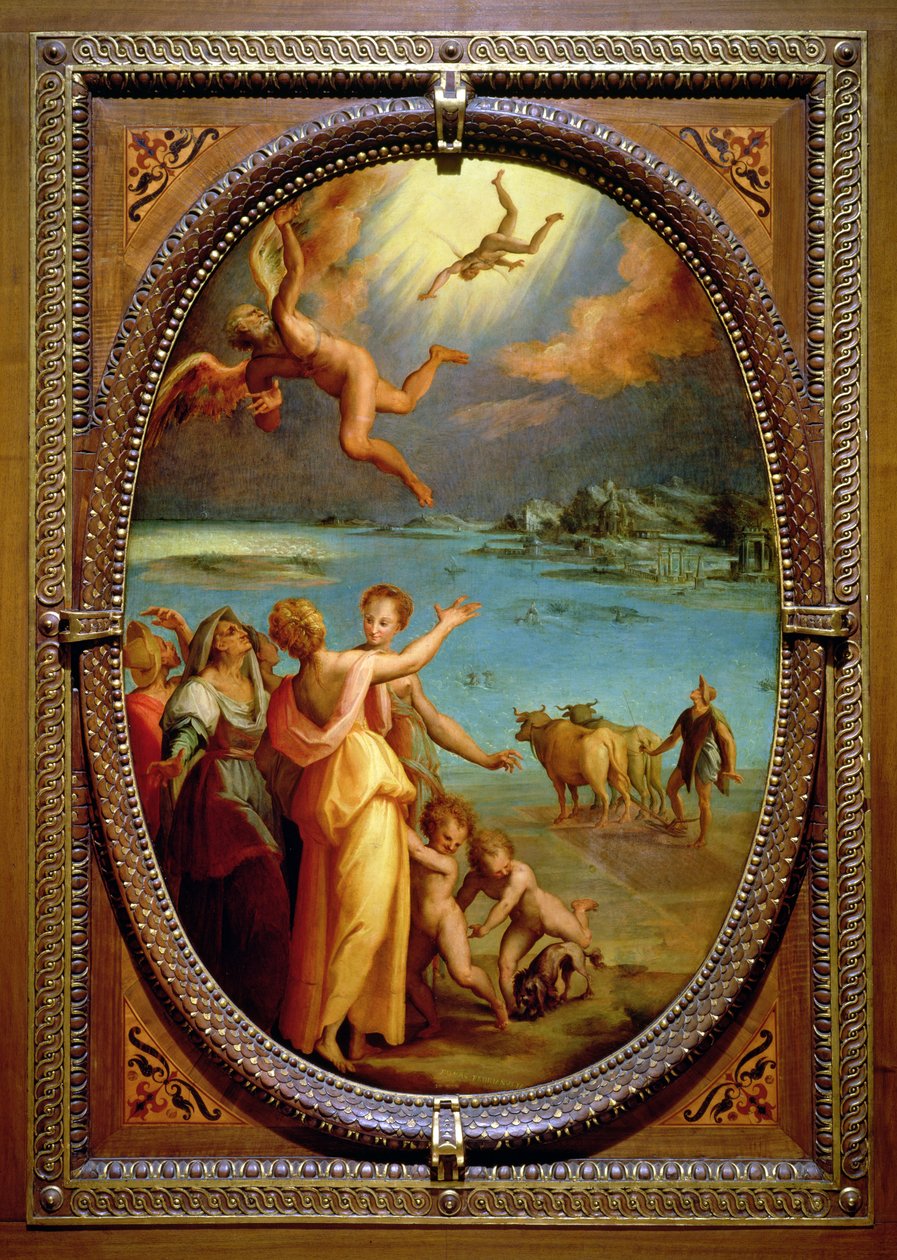 Ikarusz bukása, 1572 (olaj a palan) alkotó: Maso da San Friano