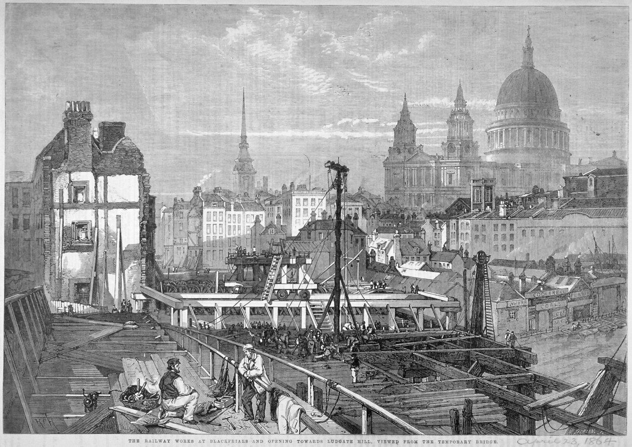 Blackfriars Bridge, London, 1864 alkotó: Mason Jackson