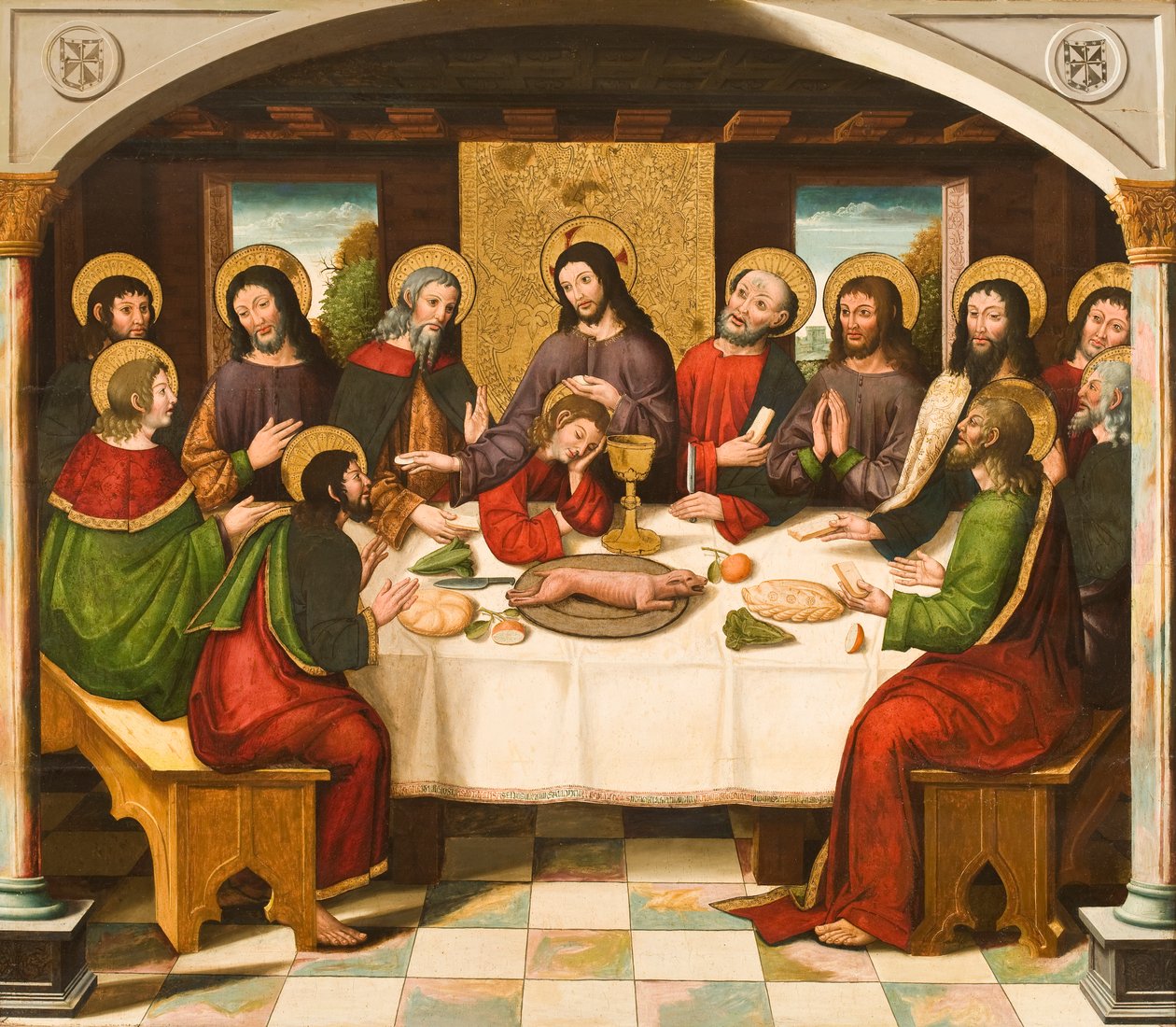 Az utolsó vacsora, 1525 körül alkotó: Master of Portillo