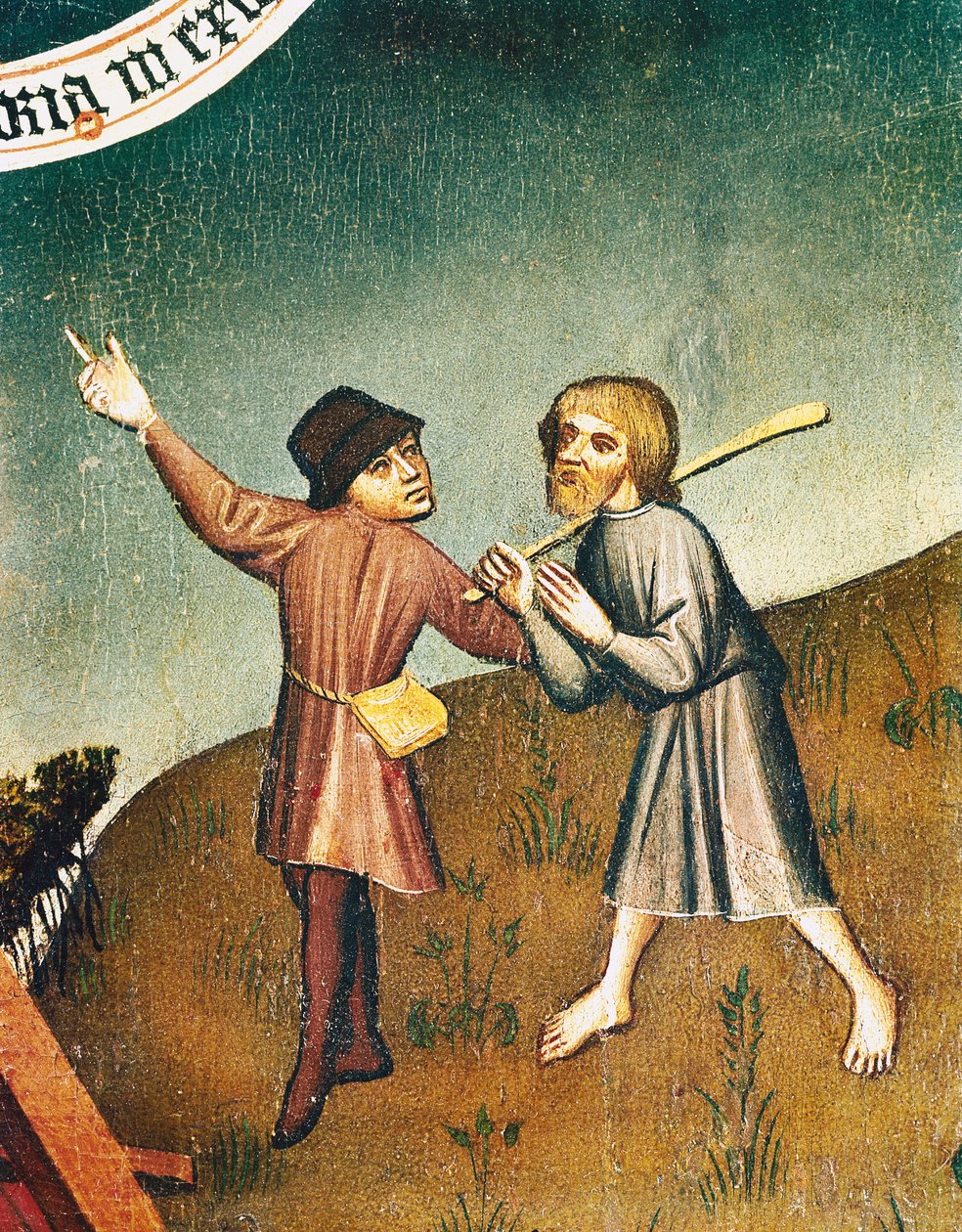 A mágusok imádása, az Angyali üdvözlet részlete a pásztoroknak, 1440 körül alkotó: Master of Zlate Moravce