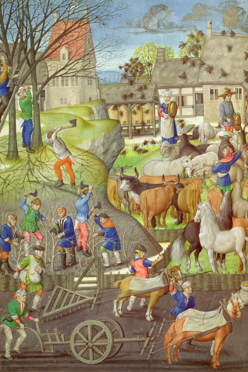 Ms 311, fol.41v Illusztráció a Georgicsokhoz, Vergilius, 1500 körül alkotó: Master of the Prayer Books