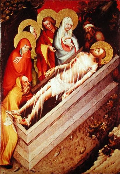 A síremlék, részlet a treboni oltárképről alkotó: Master of the Trebon Altarpiece
