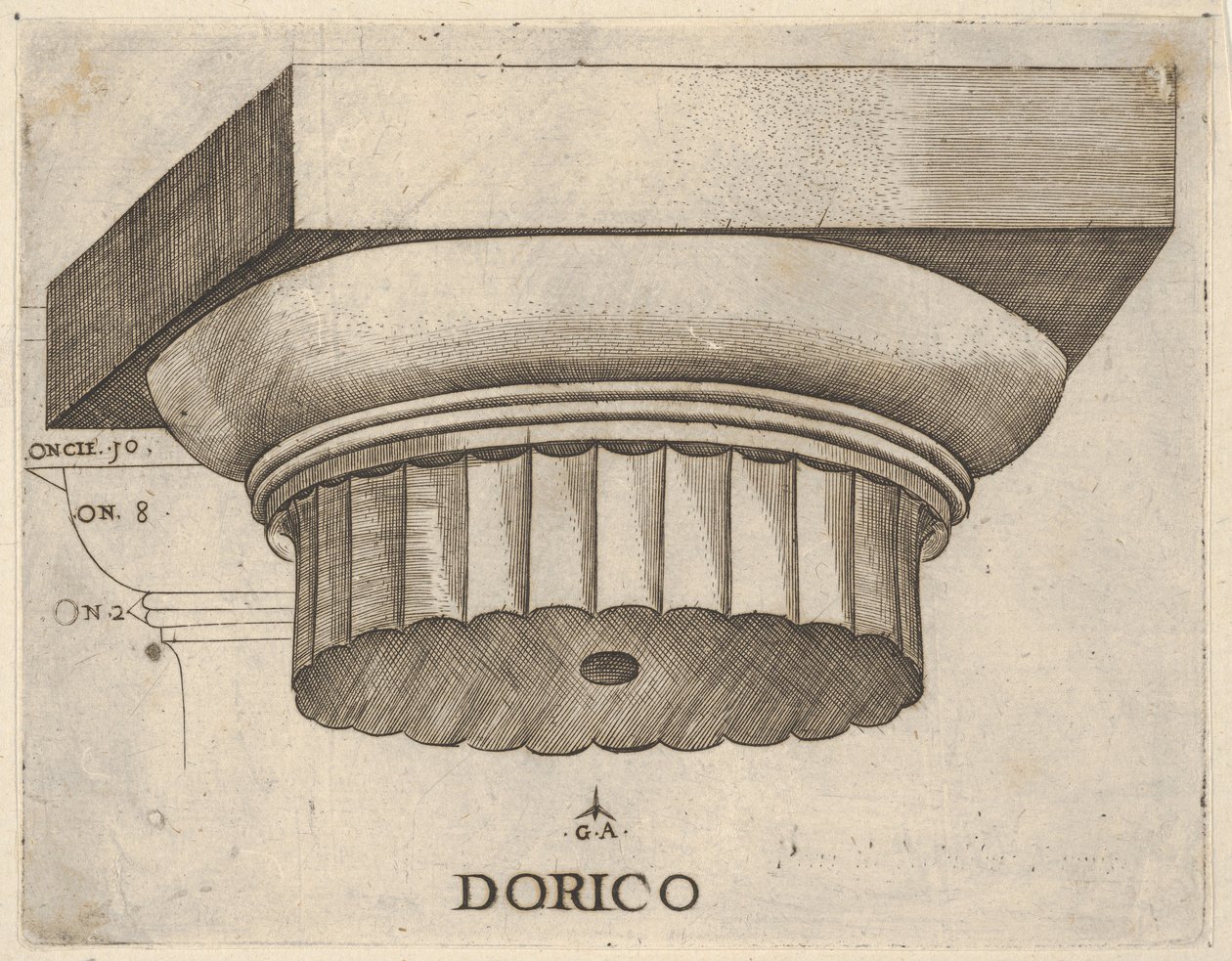 dór tőke méretekkel, kb. 1537. alkotó: Master GA