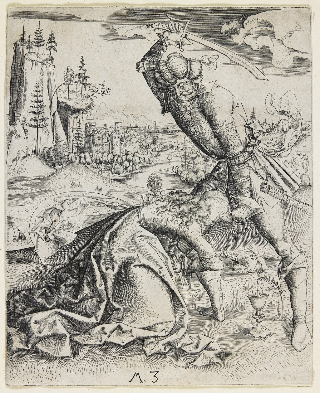 Szent Borbála lefejezése, c. 1501 alkotó: Master MZ