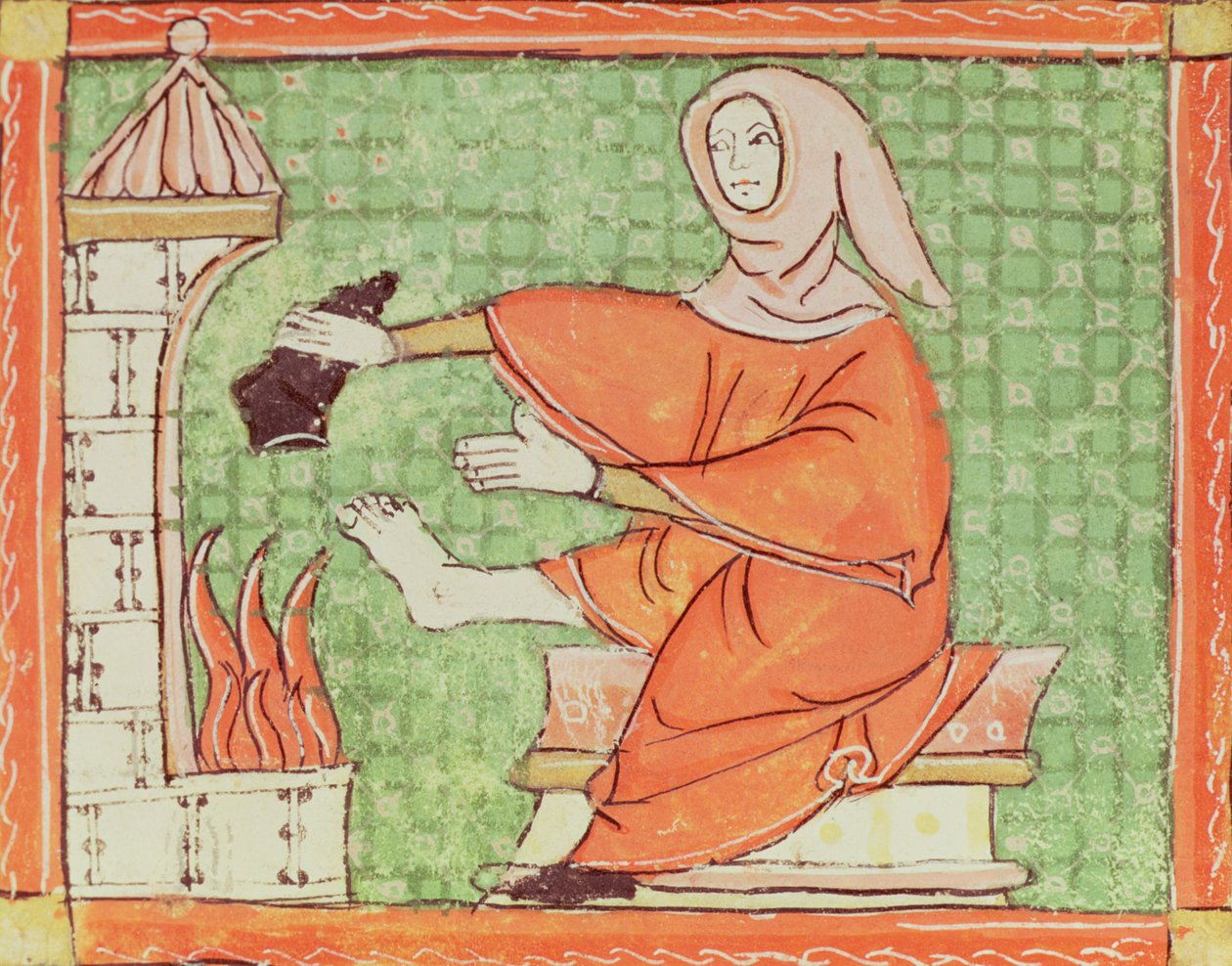Fol.58r február: (pergamen) alkotó: Matfre Ermengaut