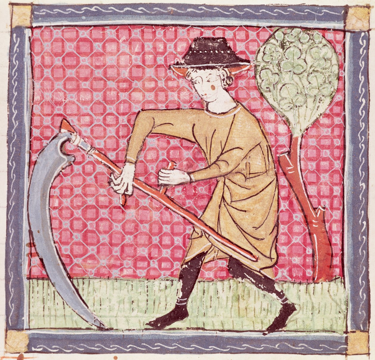 Fol.58v június: Szénaverés alkotó: Matfre Ermengaut