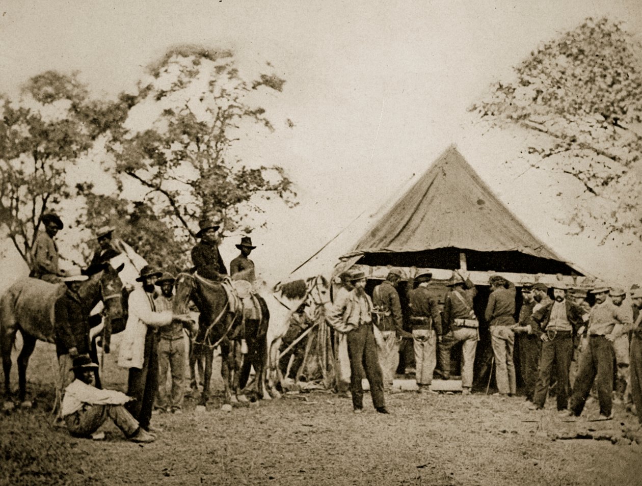 Kantinjaik feltöltése, 1861-65 alkotó: Mathew B. Brady