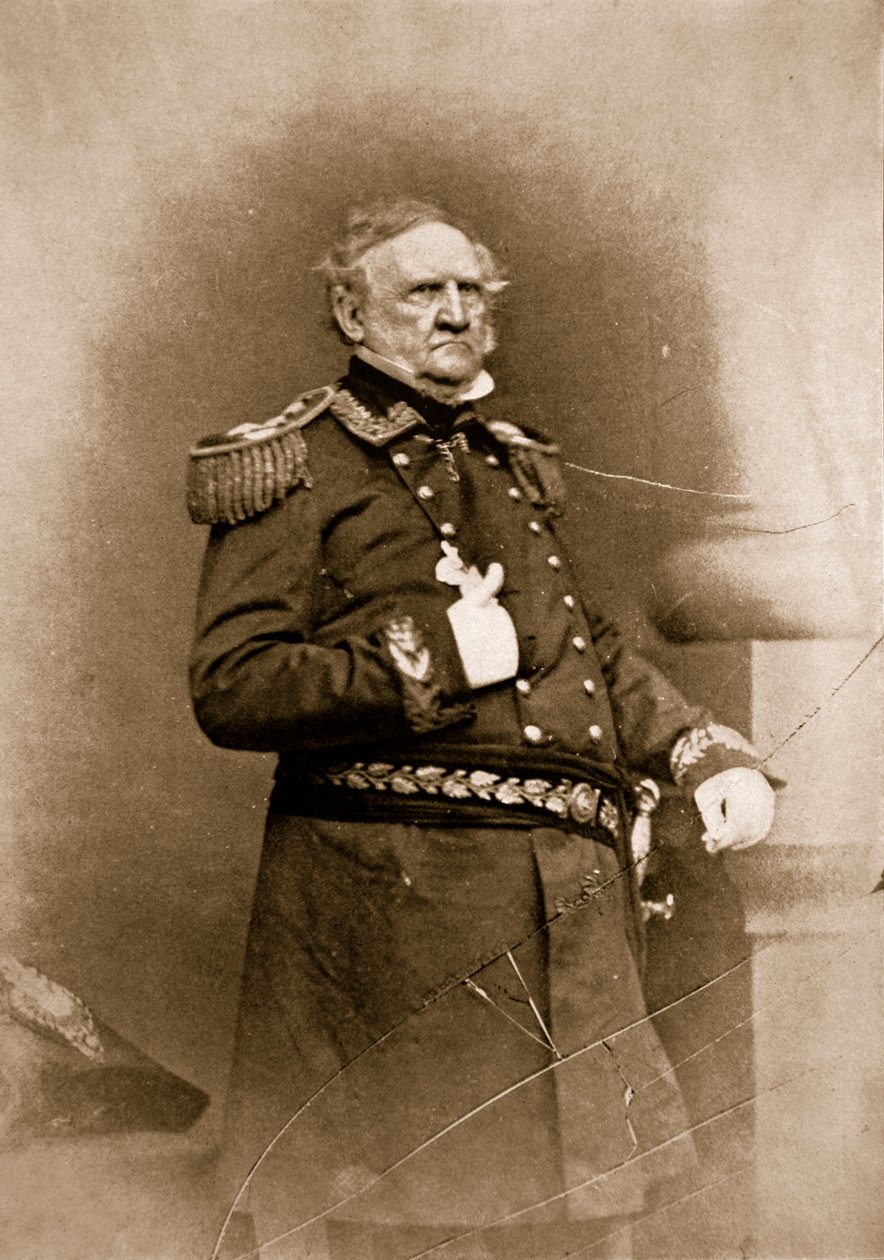 Winfield Scott tábornok portréja, 1861-65 (szépia fotó) alkotó: Mathew B. Brady