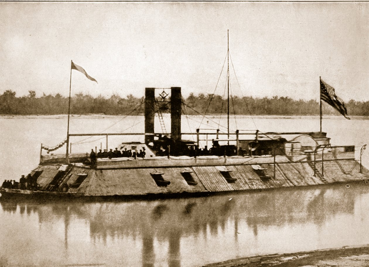 Az első vaskalapos lövegcsónak, amelyet Amerikában építettek, 1861 alkotó: Mathew B. Brady