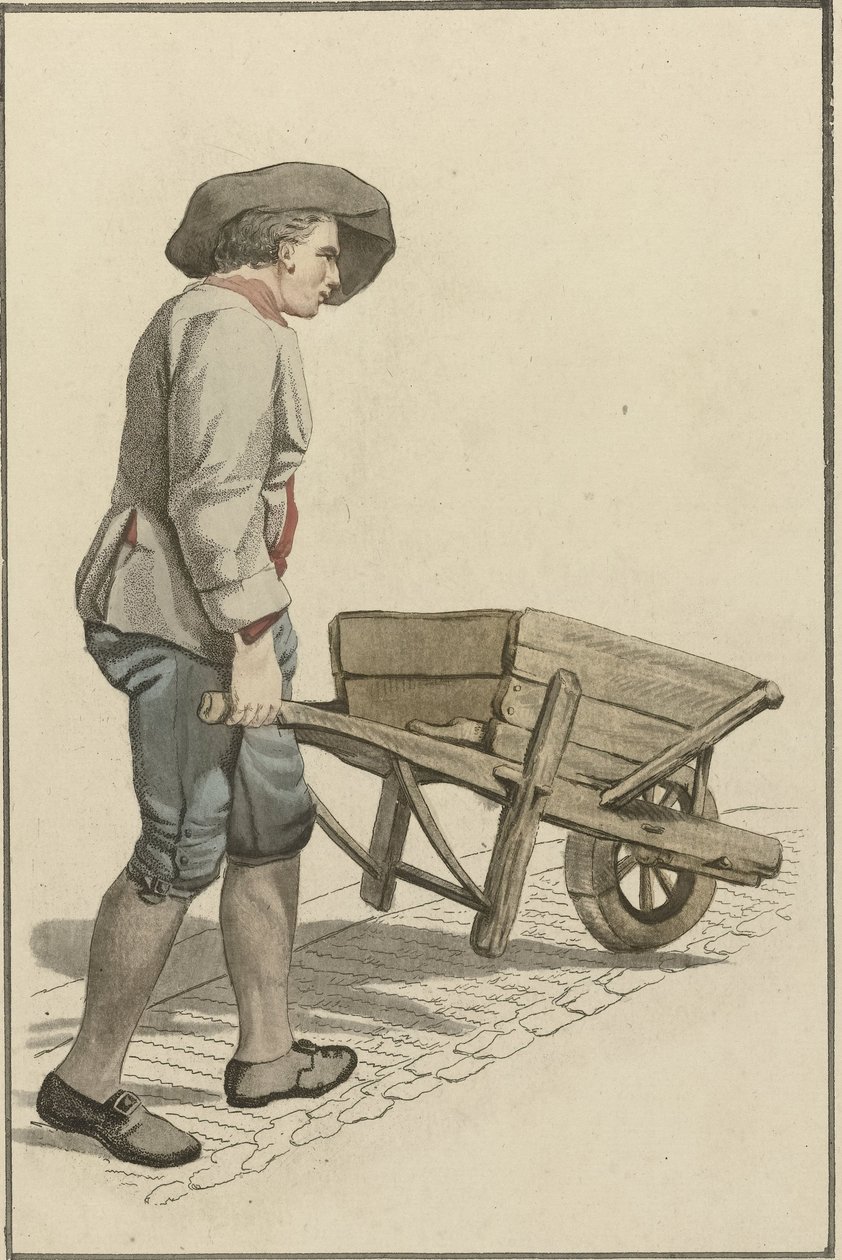 Férfi talicskával alkotó: Mathias de Sallieth