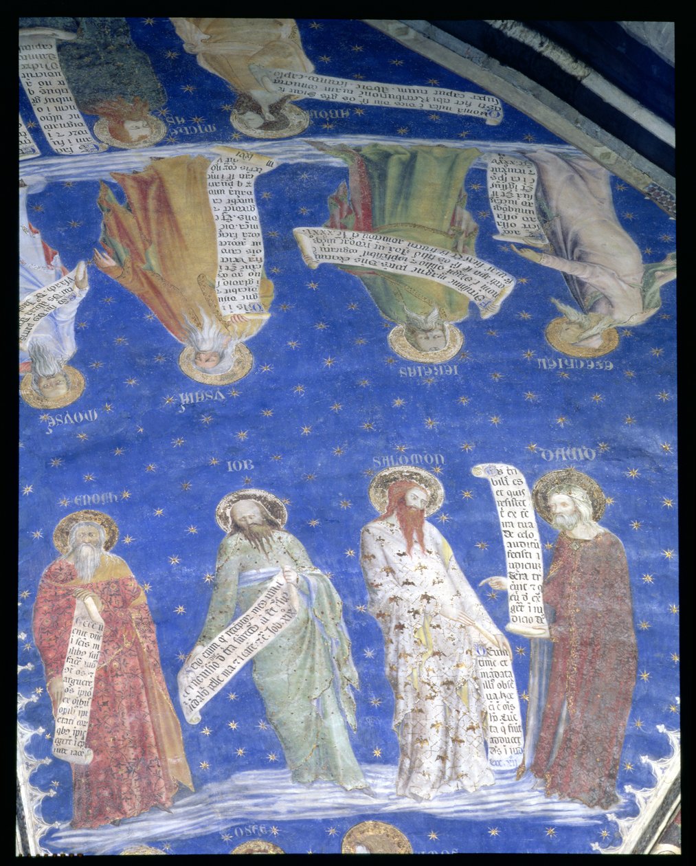 A próféták Jób, Ésaiás, Jeremiás, Salamon, Mózes, Ezékiel, Dávid és Énok a La Salle de la Grande Audience-ből (A nézőtér) 1353 körül alkotó: Matteo Giovanetti