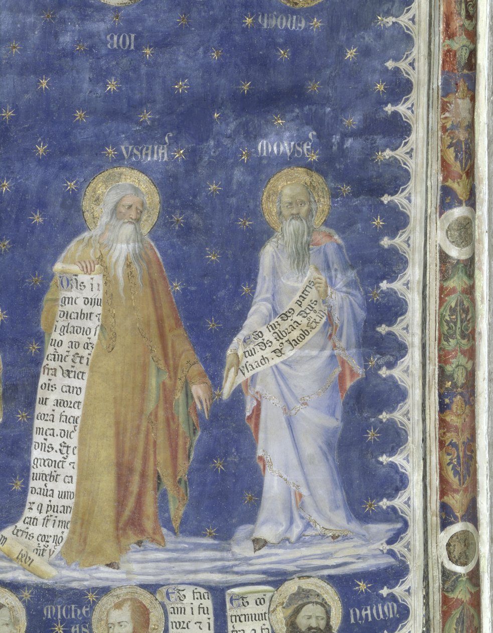 A próféták freskója a Salle de la Grande Audience-ben (A nézőtér), Mózes és Ésaiás prófétát ábrázoló részlet, 1344-1345 körül alkotó: Matteo Giovanetti