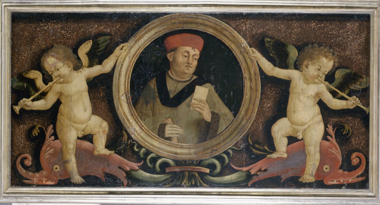 Férfiportré puttival, 1510-15 körül (tempera fenyőn) alkotó: Matteo di Giuliano di Lorenzo Balducci
