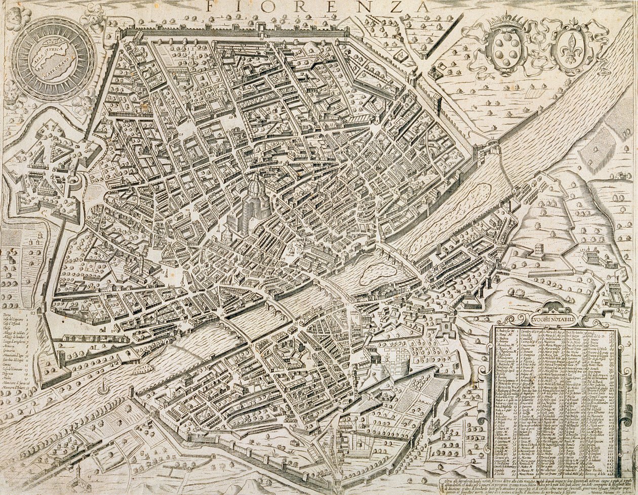 Firenze térképe, 1595 alkotó: Matteo Florimi