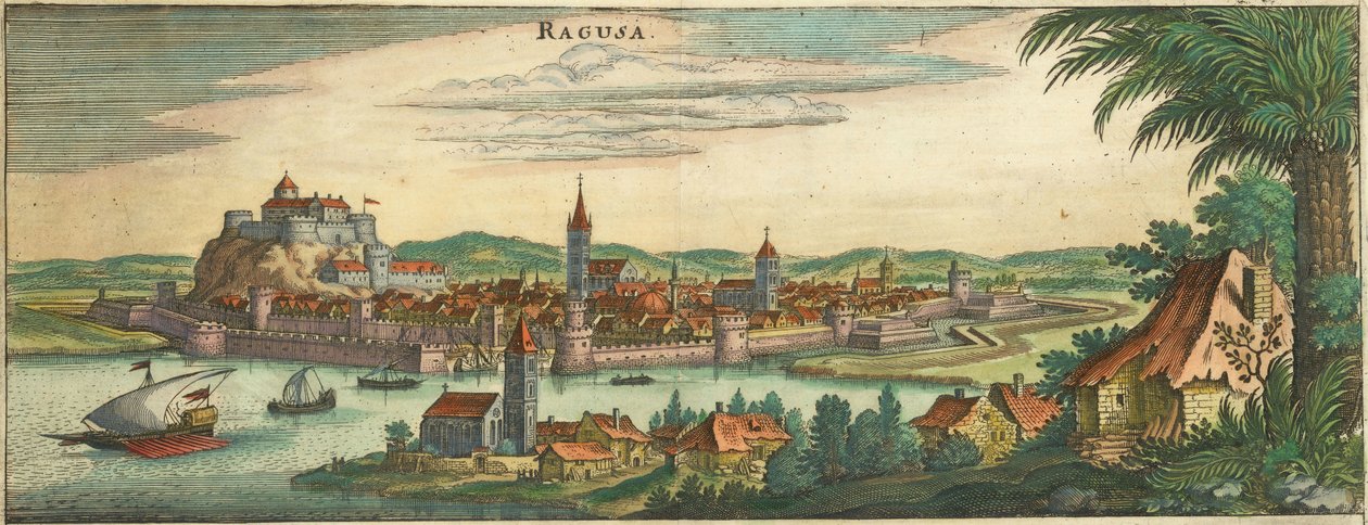 Dubrovnik - Ragusa, Negroponte (vágott) alkotó: Matthaus Merian