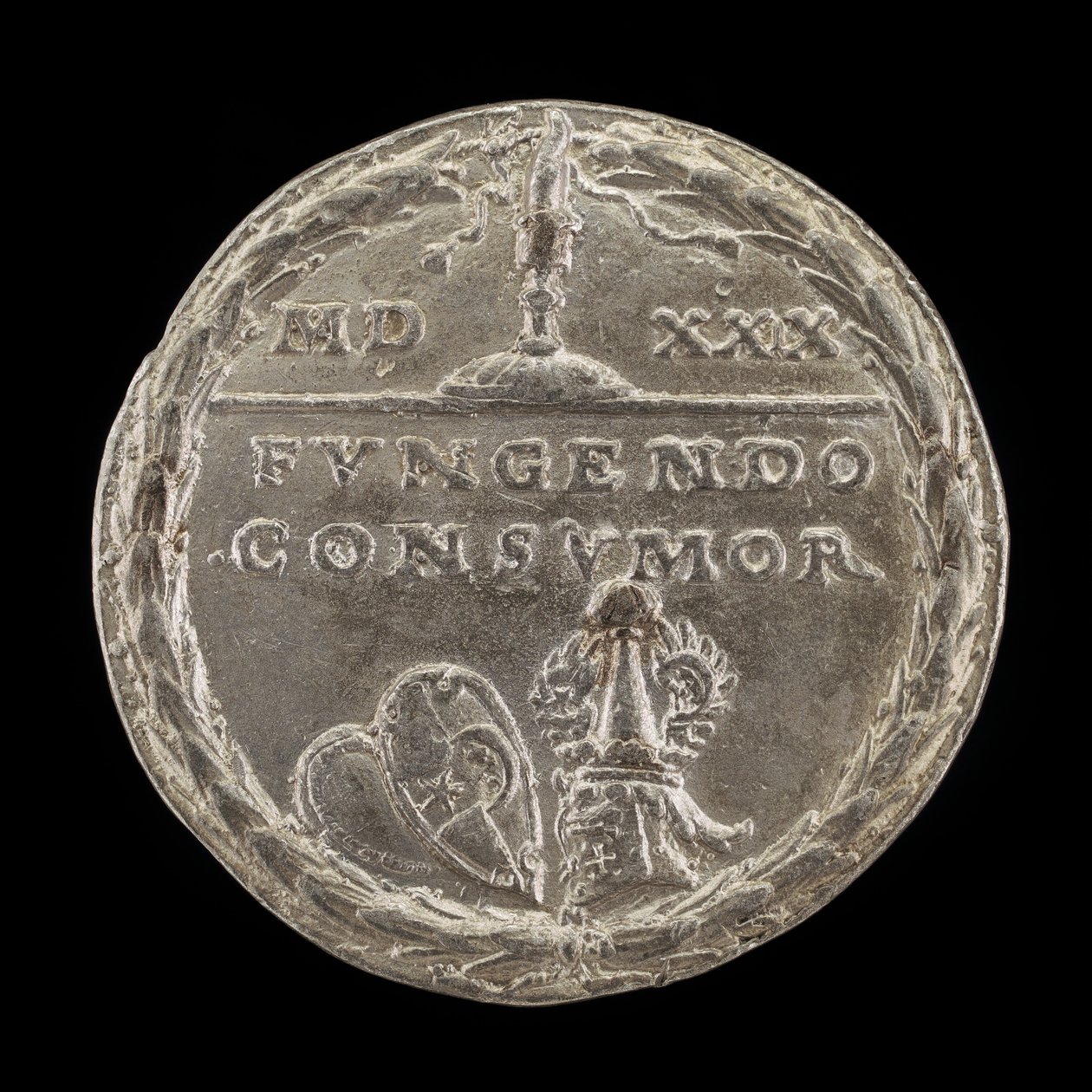 Pajzsok és sisak [hátra], 1529. alkotó: Matthes Gebel