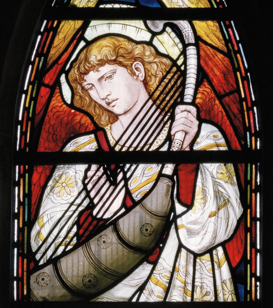 Aberdeen, St Machars Cathedral, Cottier & Co, Angel Musician részlet, 1873 alkotó: Matthew Maris