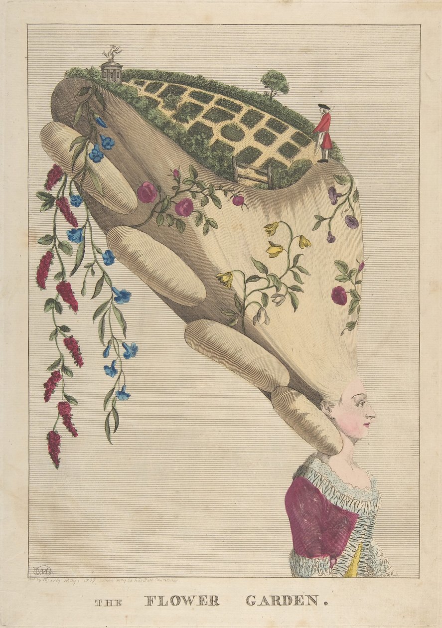 A Virágoskert, 1777. május 1. alkotó: Matthew Darly