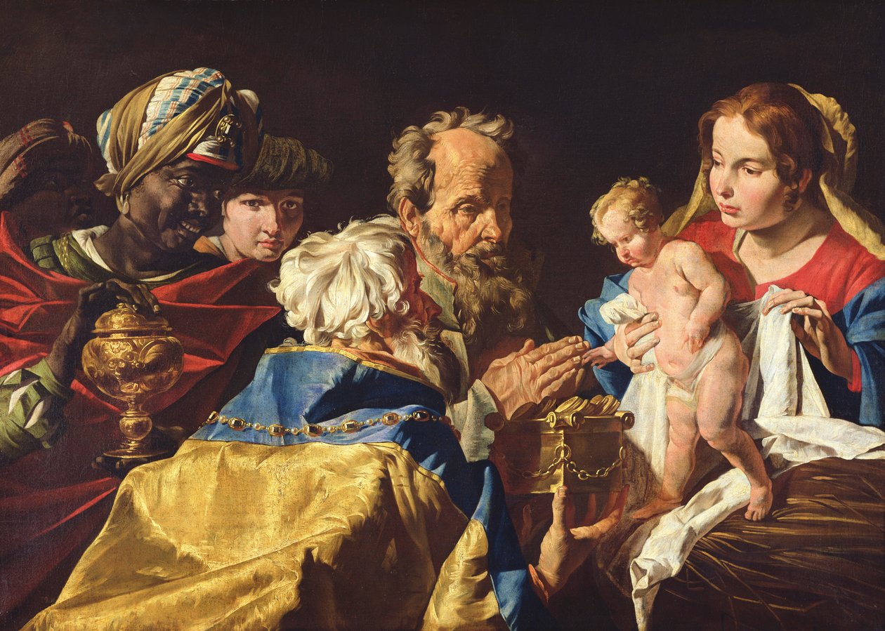 A mágusok imádása alkotó: Matthias Stomer