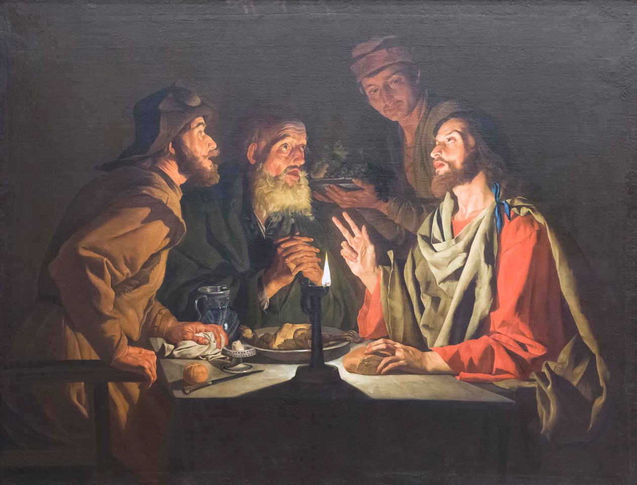 Vacsora Emmausban alkotó: Matthias (c.1600 p.1650) Stomer