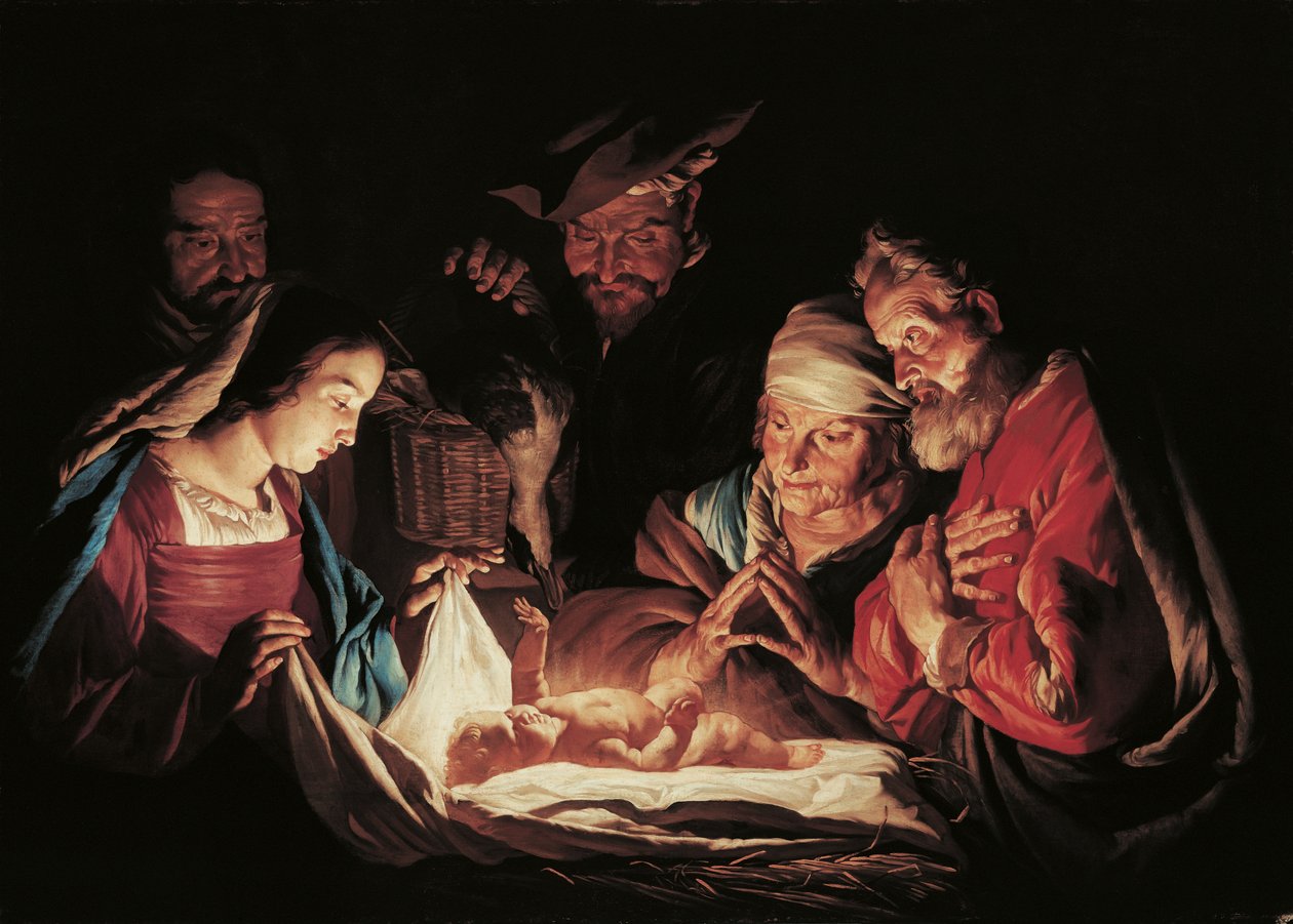 A pásztorok imádata alkotó: Matthias Stom