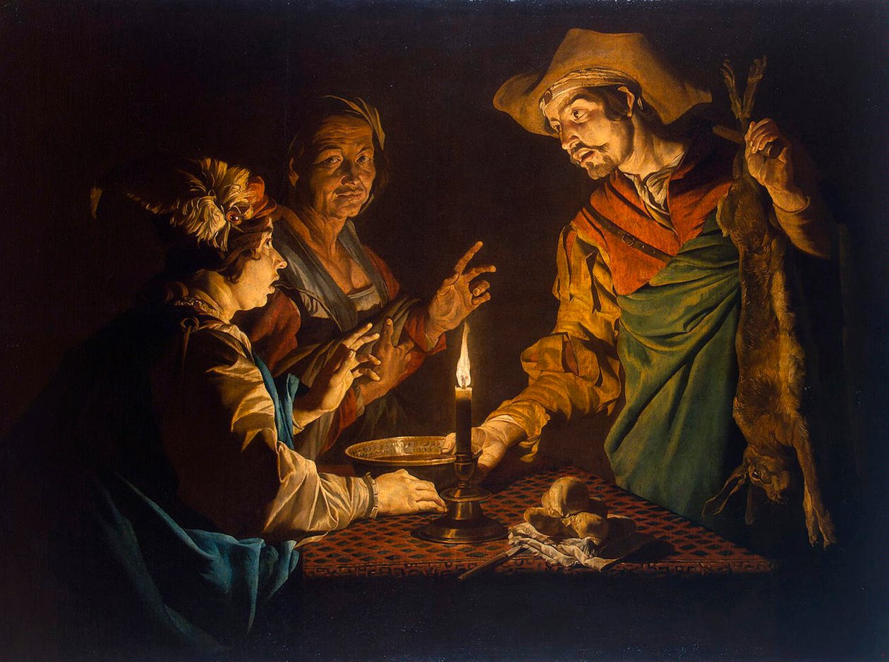 Ézsau és Jákob”, 1640-es évek. alkotó: Matthias Stomer