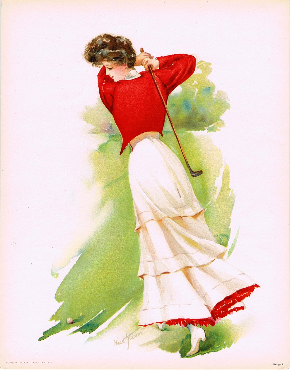 Lady Golfer, 1908. alkotó: Maud Stumm