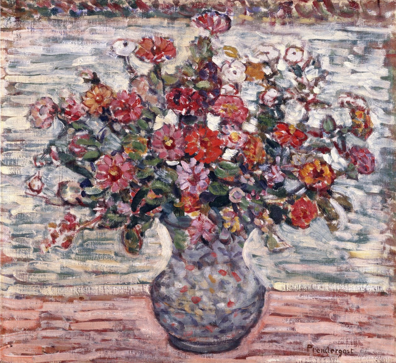 Virágok vázában (Zinnias) alkotó: Maurice Brazil Prendergast