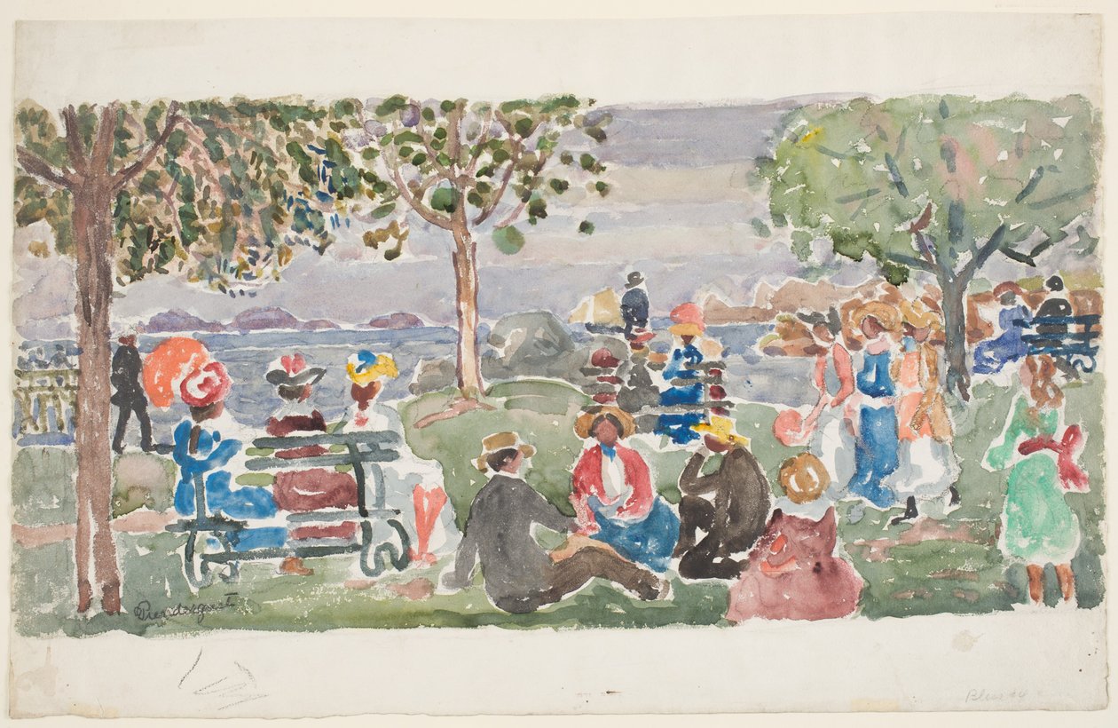 Gloucester Park (wc papíron) alkotó: Maurice Brazil Prendergast