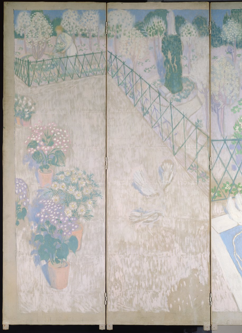Képernyő galambokkal, részlet a bal oldali panelekről, 1896 körüli olaj, vászon alkotó: Maurice Denis