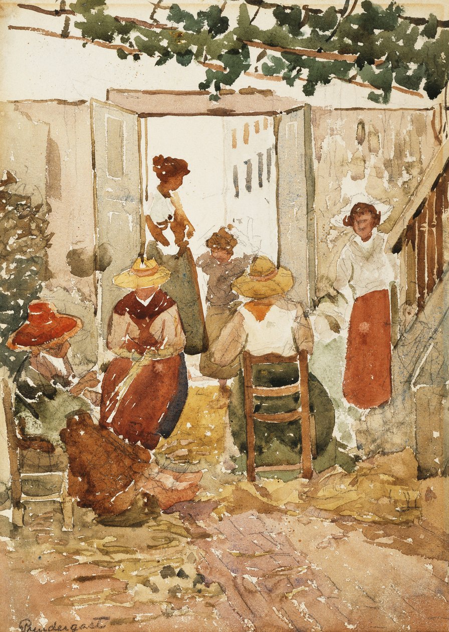 Csipkeverők, Velence, 1898 alkotó: Maurice Brazil Prendergast