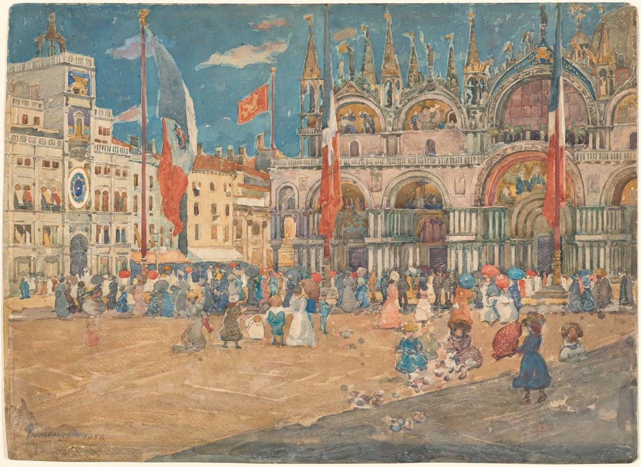 Piazza San Marco, 1898. alkotó: Maurice Brazil Prendergast