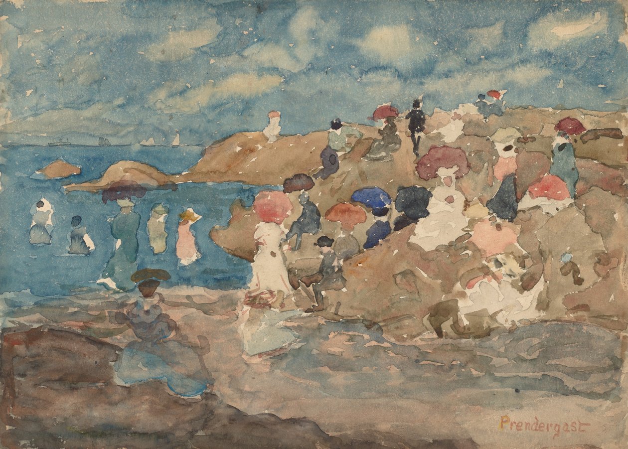 Revere Beach, c. 1896. alkotó: Maurice Brazil Prendergast